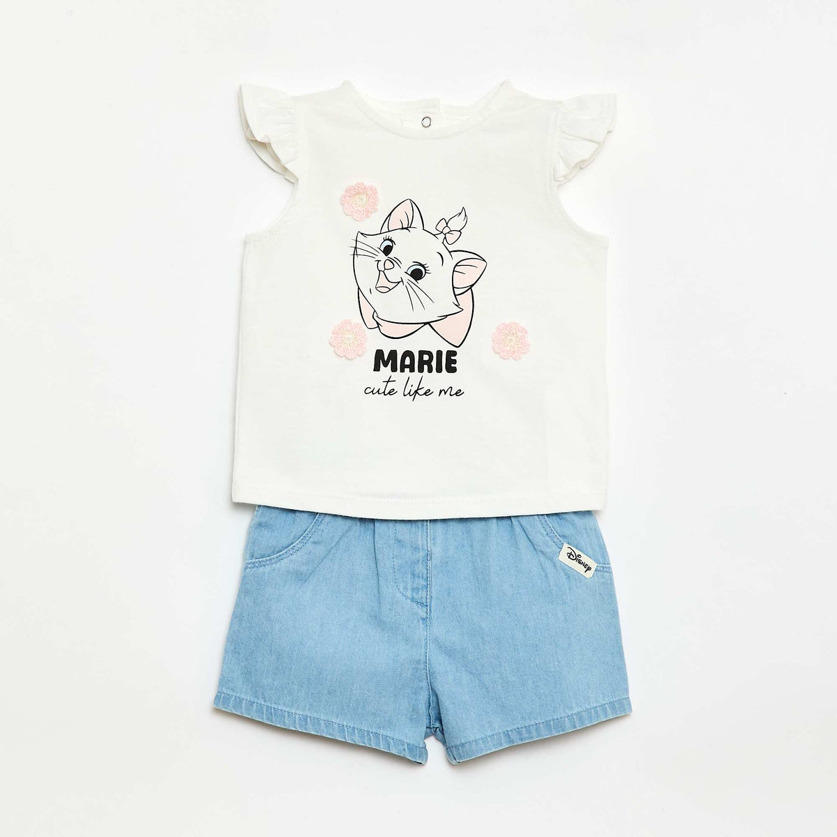 Disney \'Marie\' 2-Piece Shortie Pajamas WHITE