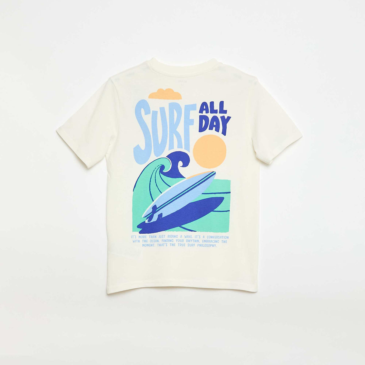 Printed Front and Back Short-Sleeve T-Shirt BEIGE