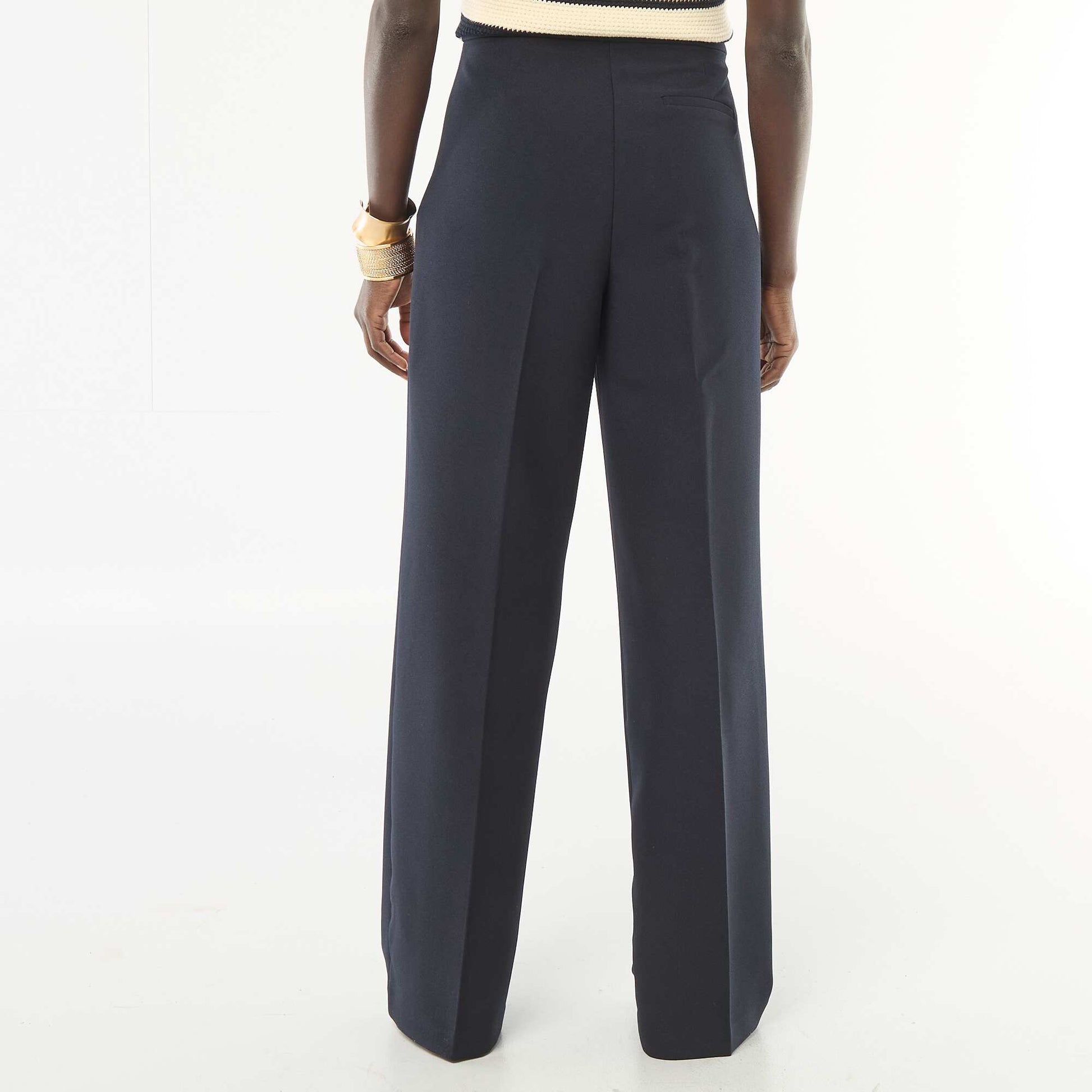 Wide-Leg Sailor Button Pants BLUE