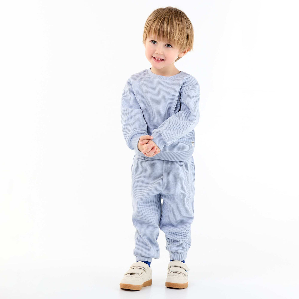 Waffle knit jogging set - 2 pieces BLUE