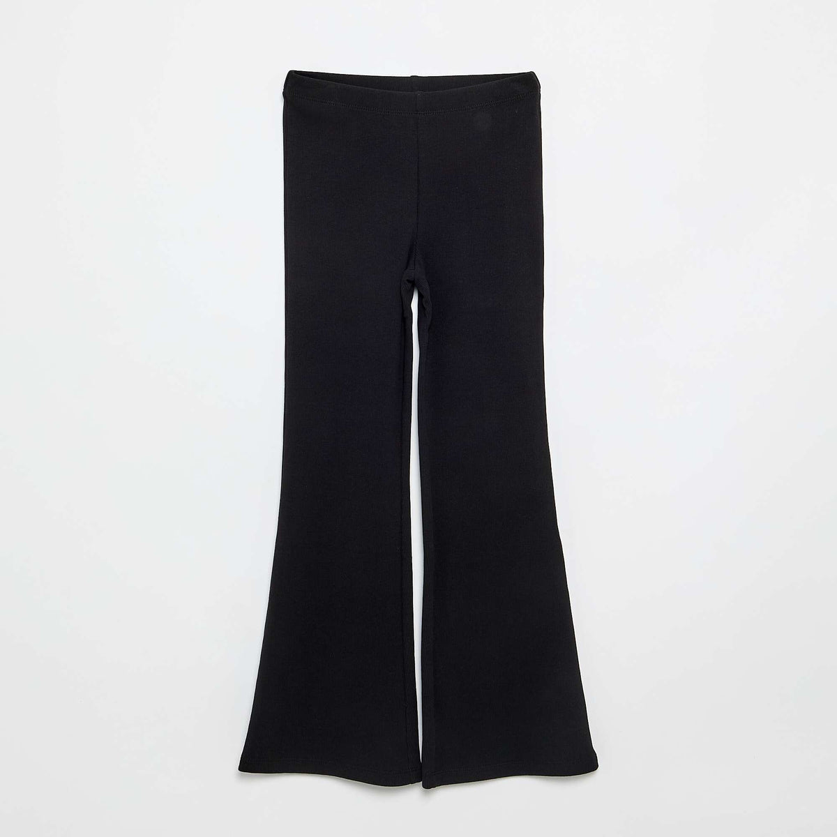 Ribbed flare leggings BLACK
