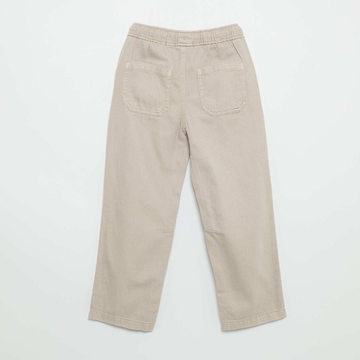 Relaxed Fit Trousers with Elasticated Waist BEIGE