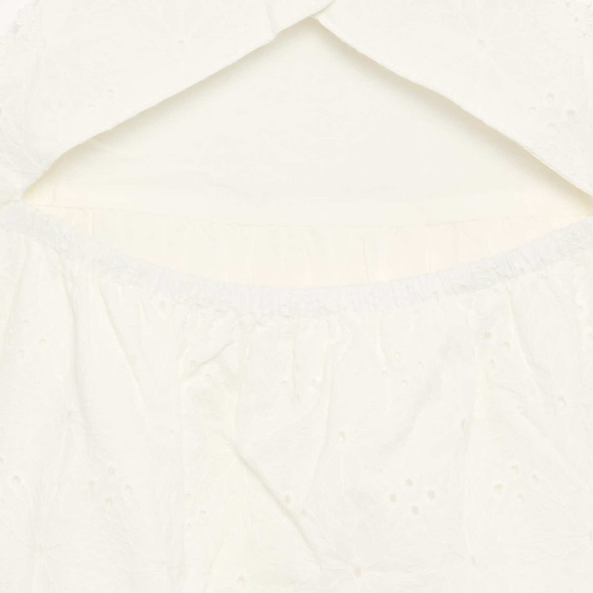 Strappy dress with broderie anglaise WHITE
