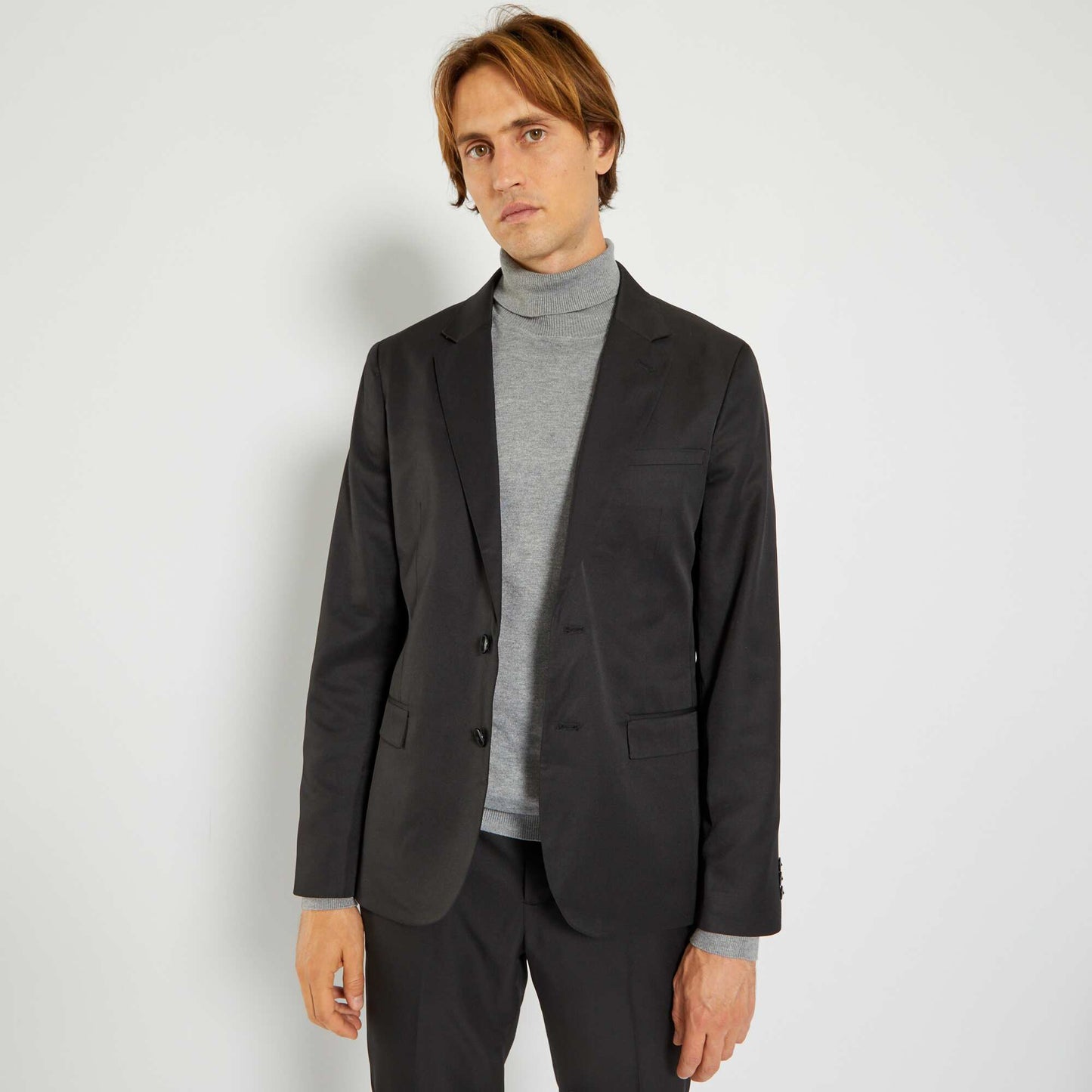 Straight-cut suit jacket black