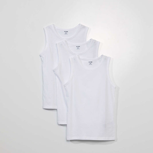 Pack of 3 cotton vest tops White