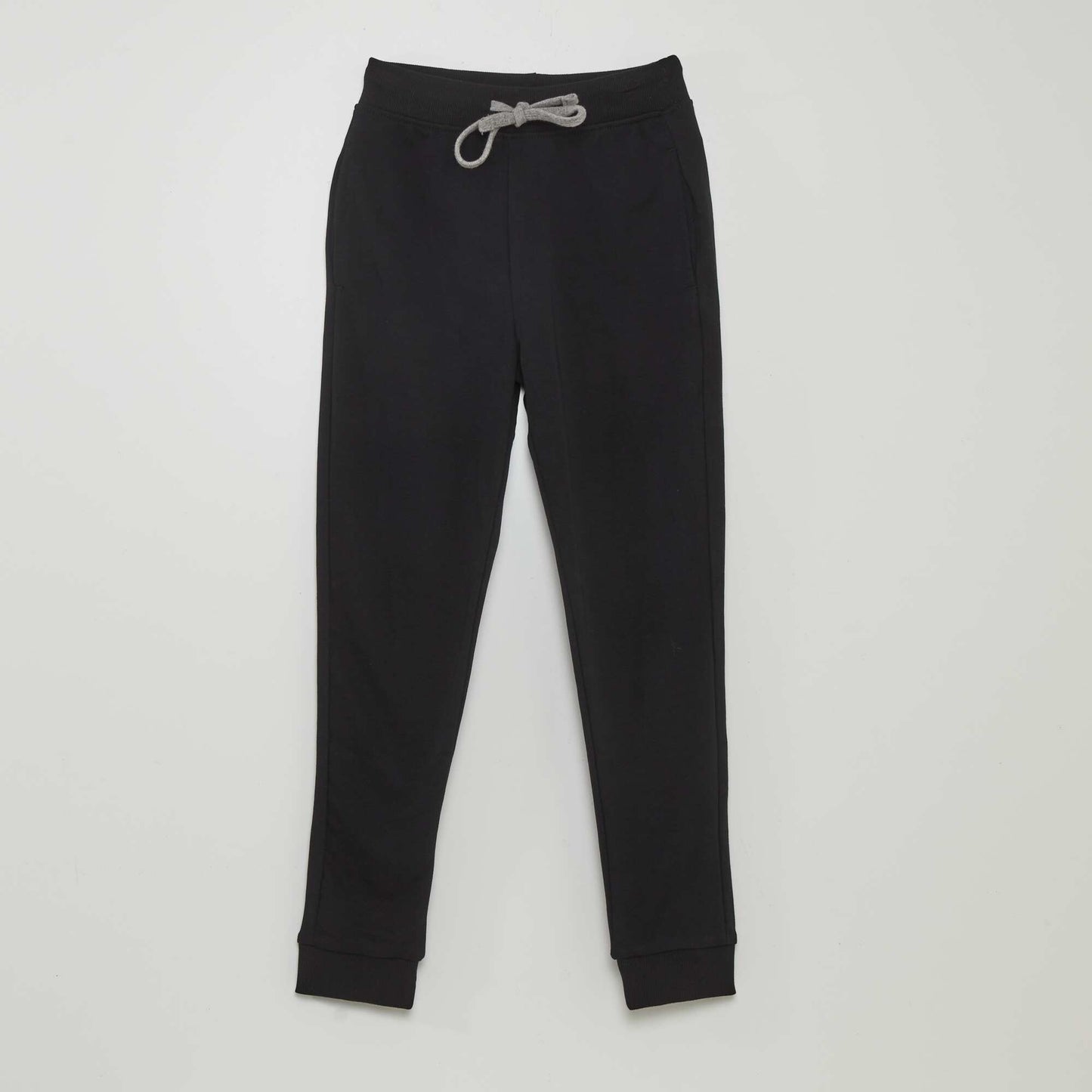 Plain sweatshirt fabric trousers Black