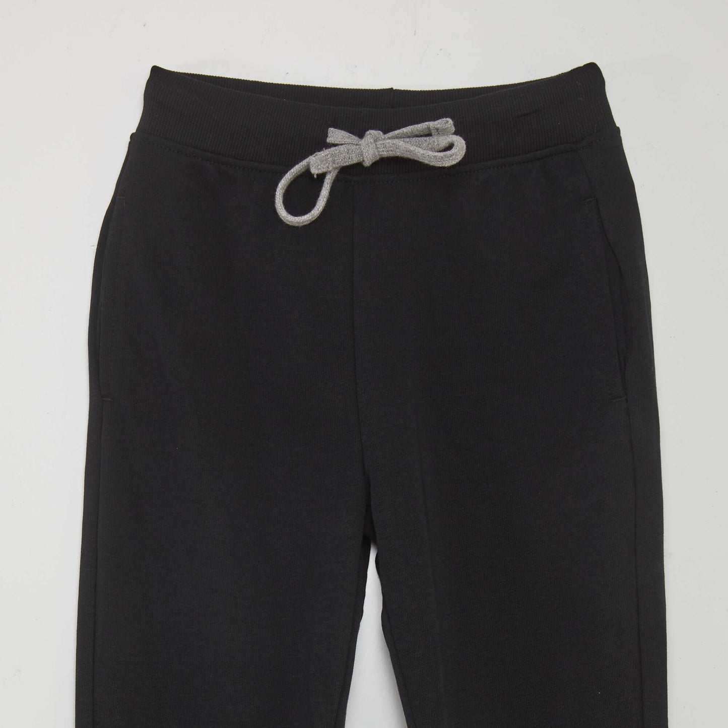 Plain sweatshirt fabric trousers Black