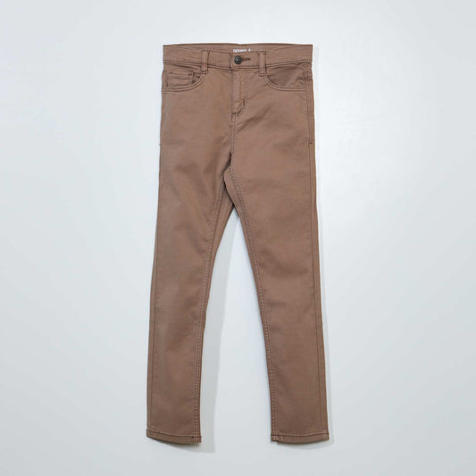 Skinny trousers with five pockets Beige