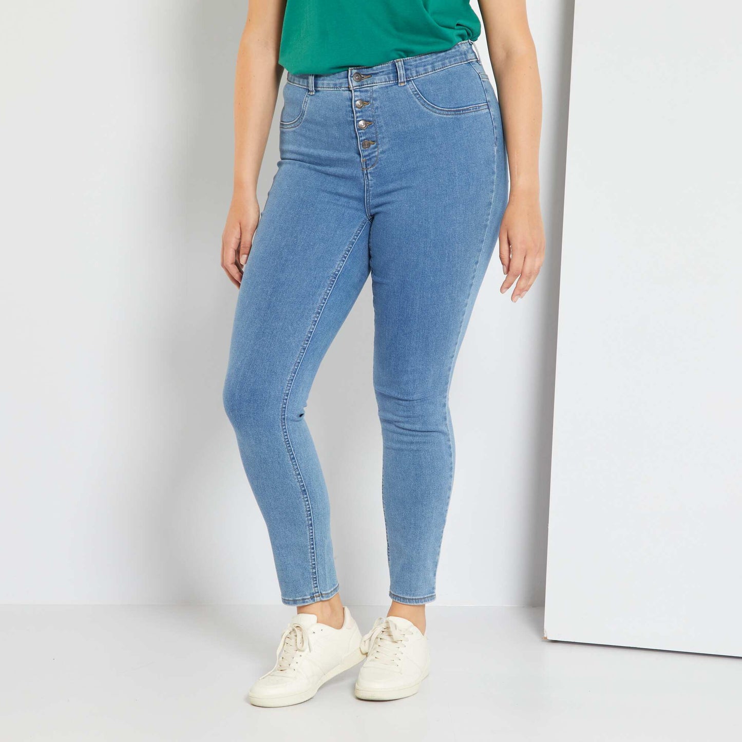 High-rise eco-design skinny jeans BLUE