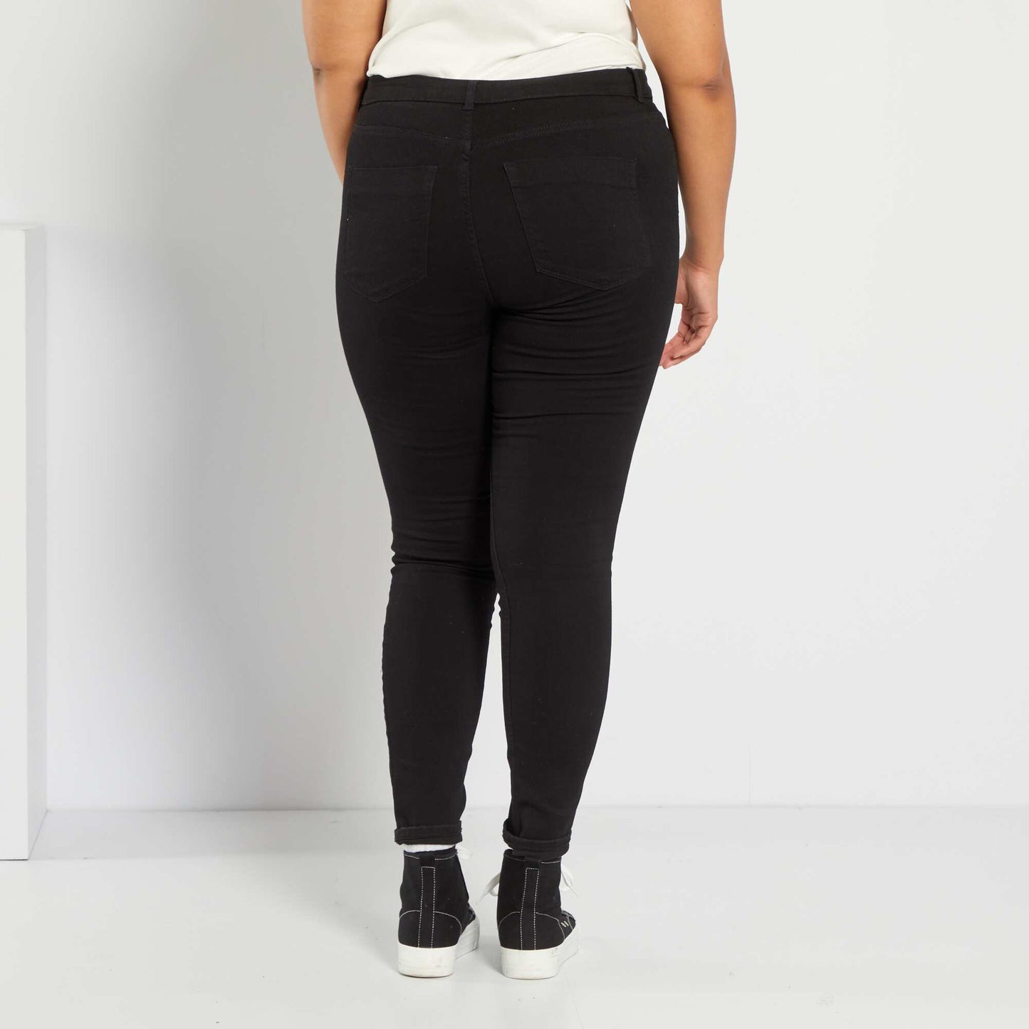 High-rise eco-design skinny jeans black