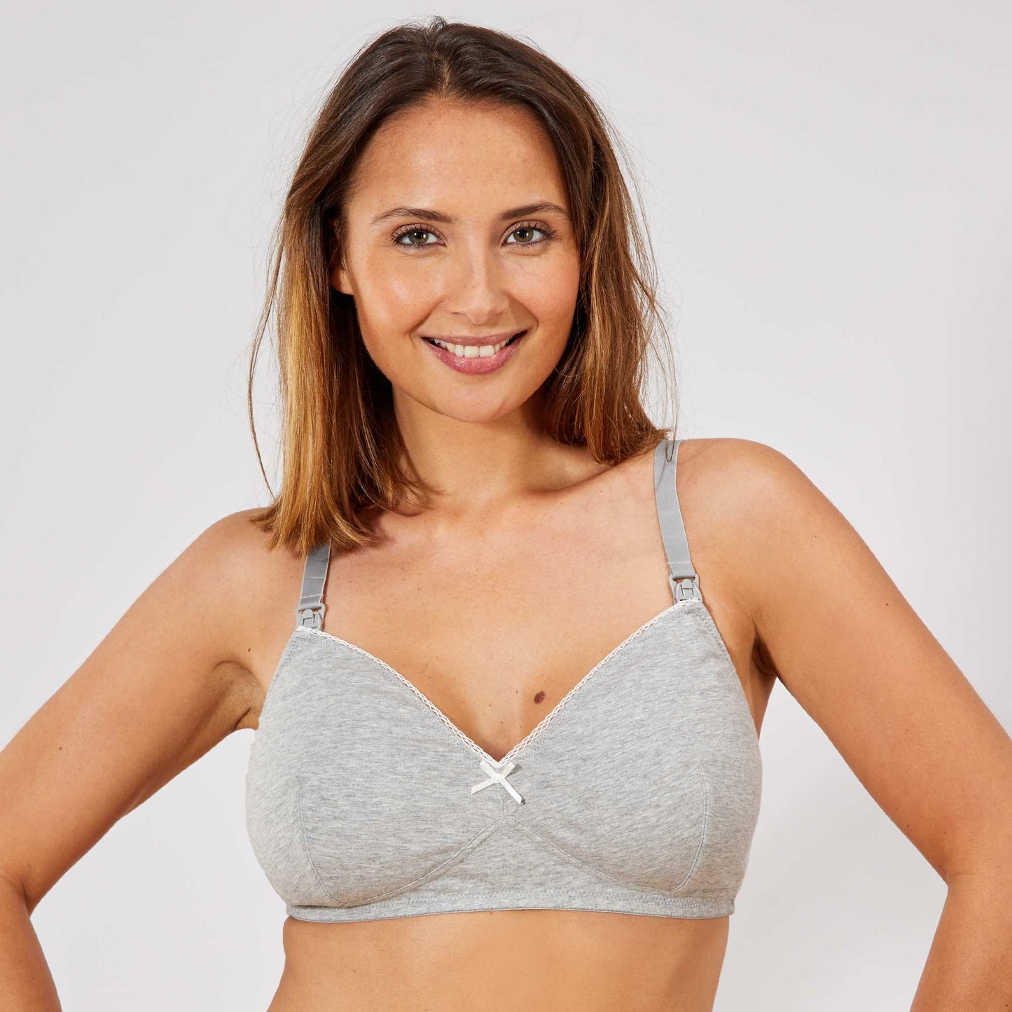 Pack of 2 eco-design nursing bras grey