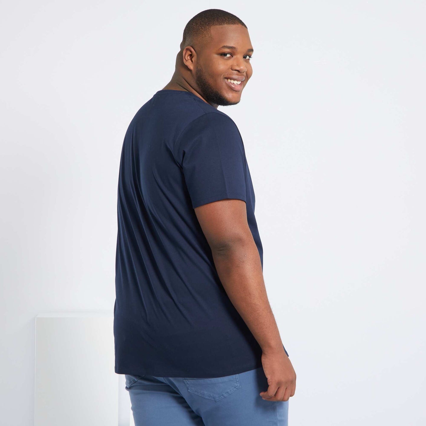 Pure cotton T-shirt BLUE