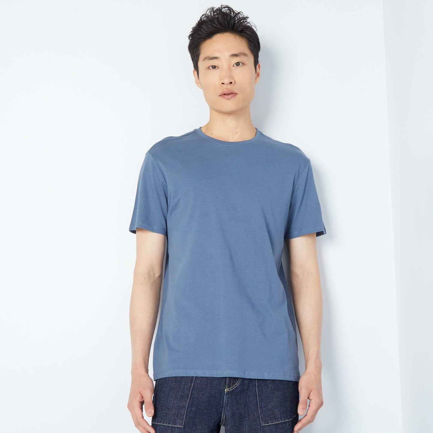 Plain jersey straight T-shirt BERINSEA