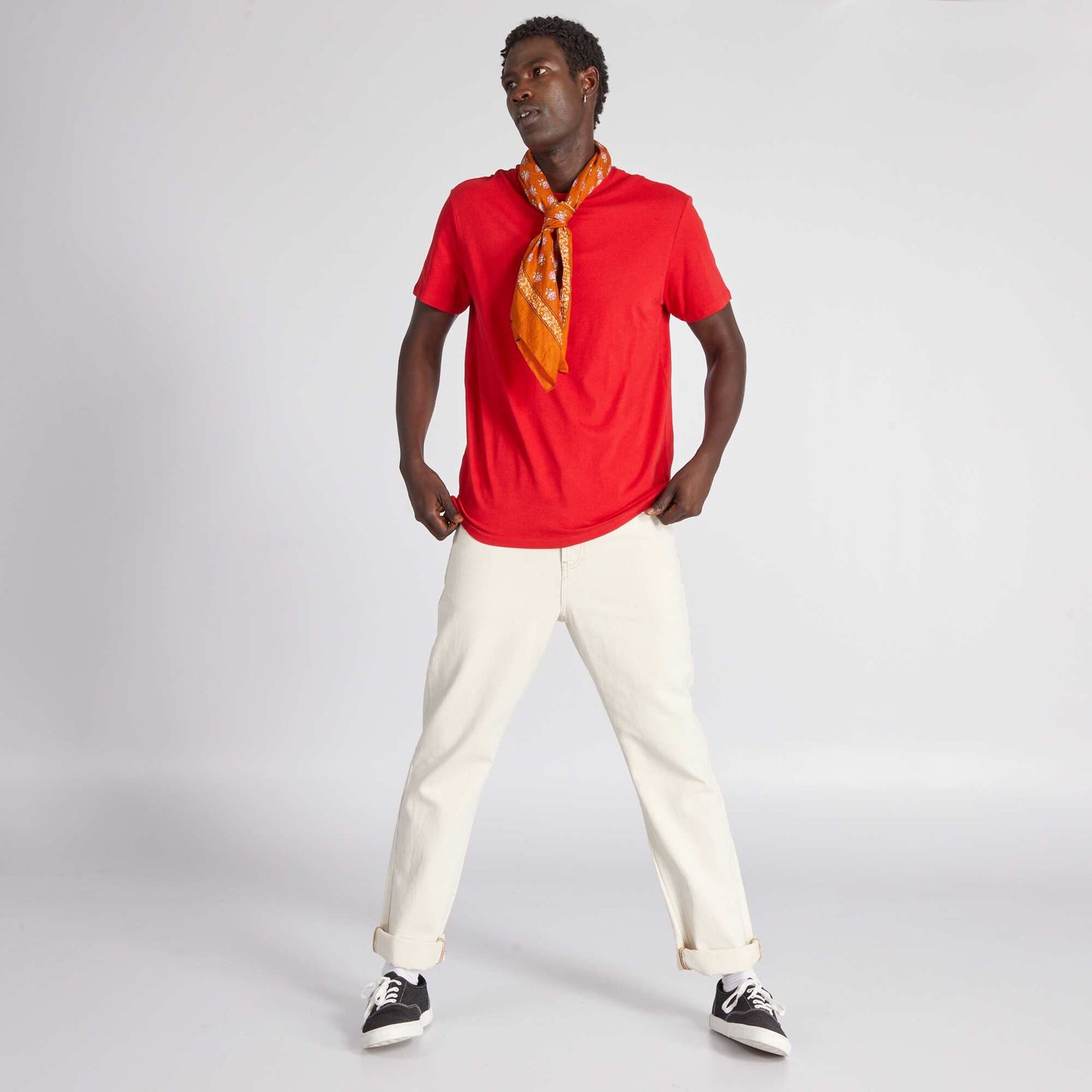 Plain jersey straight T-shirt REDSALSA