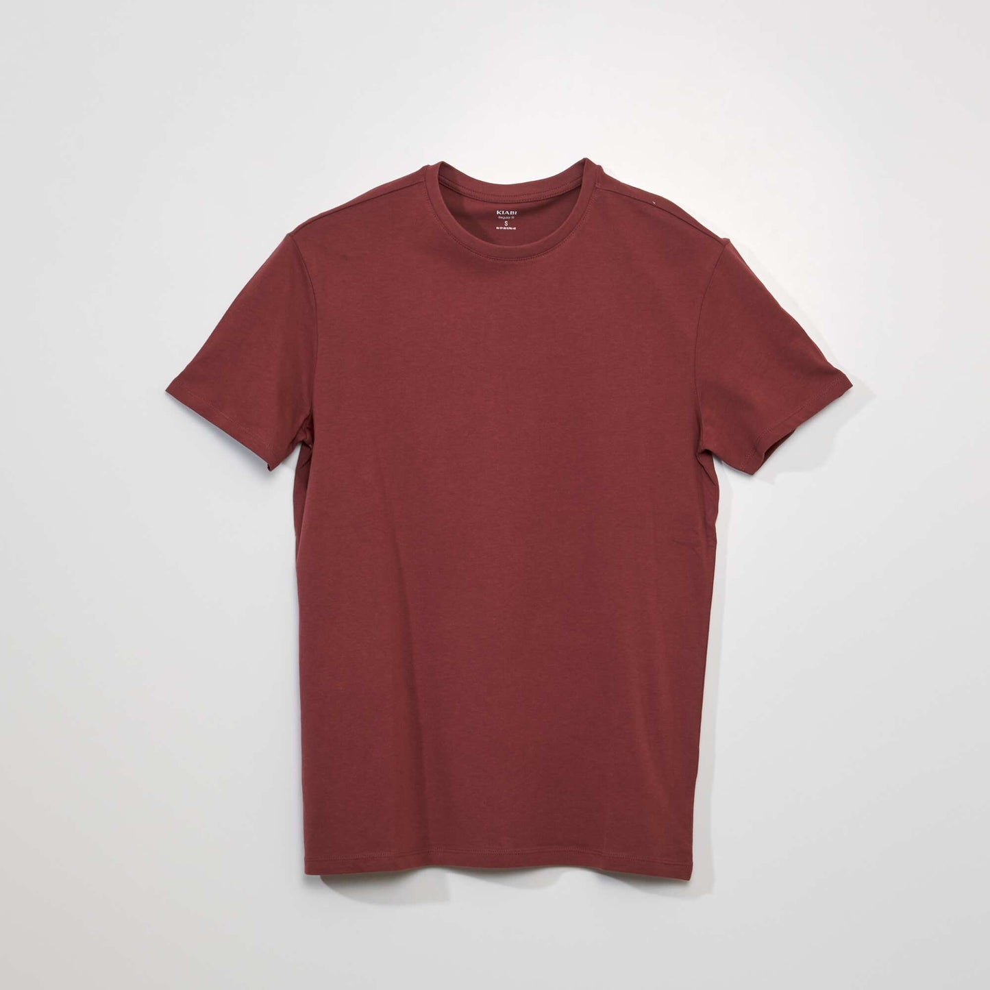 Plain jersey straight T-shirt RED