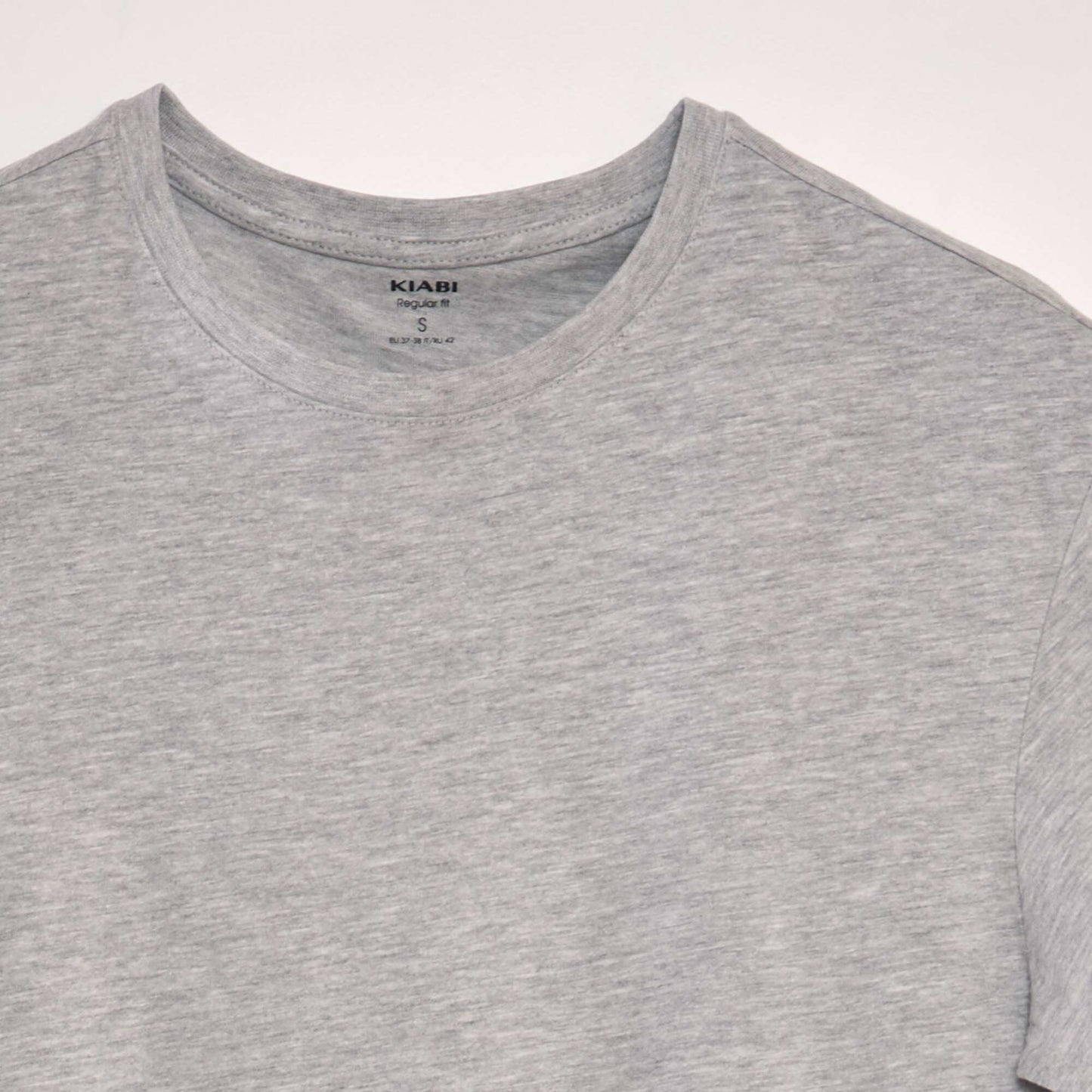 Plain jersey straight T-shirt GREY