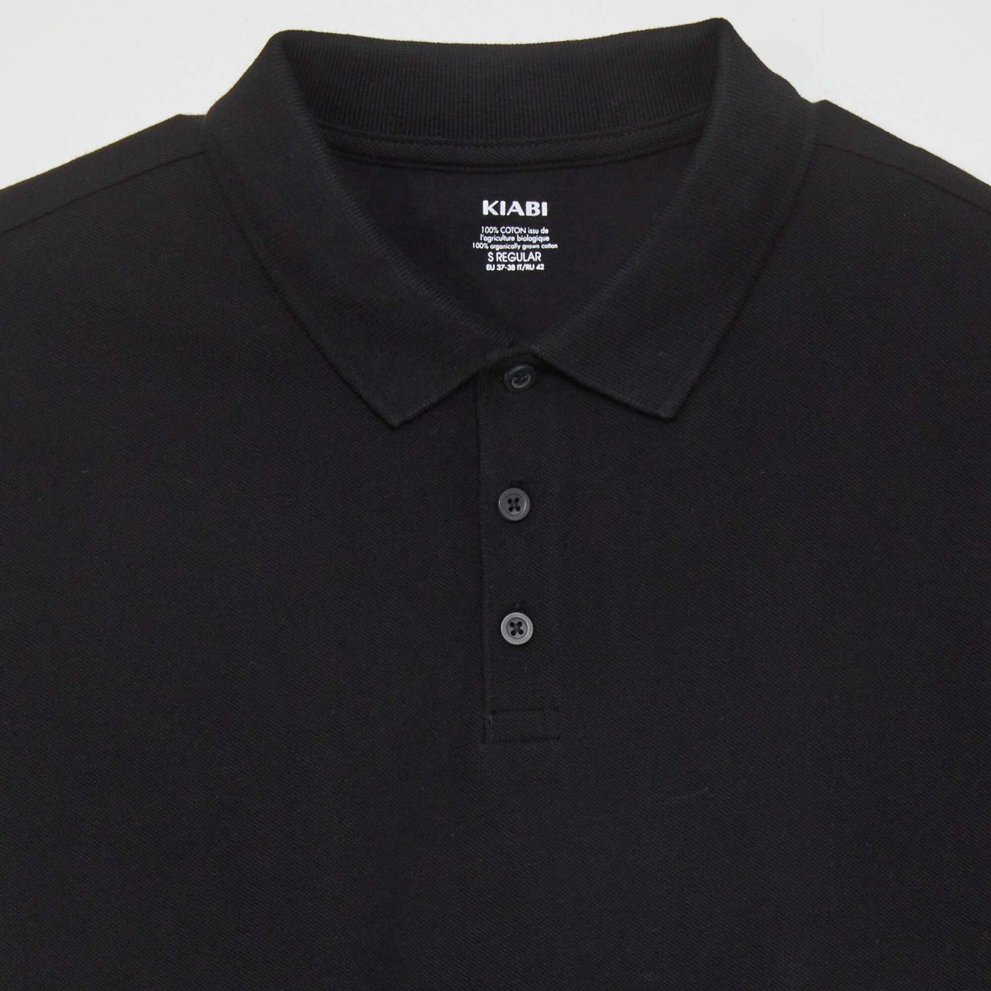 Cotton piqué polo shirt black