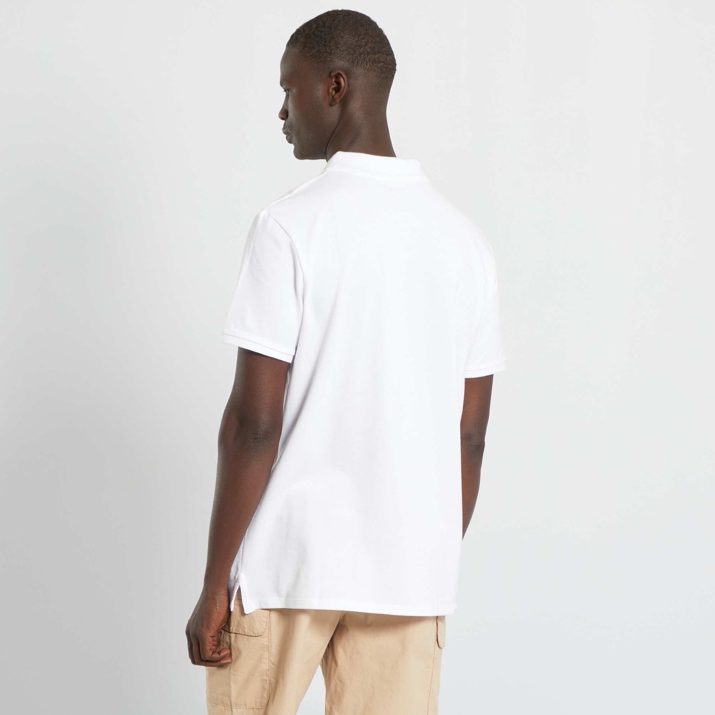 Cotton piqué polo shirt white