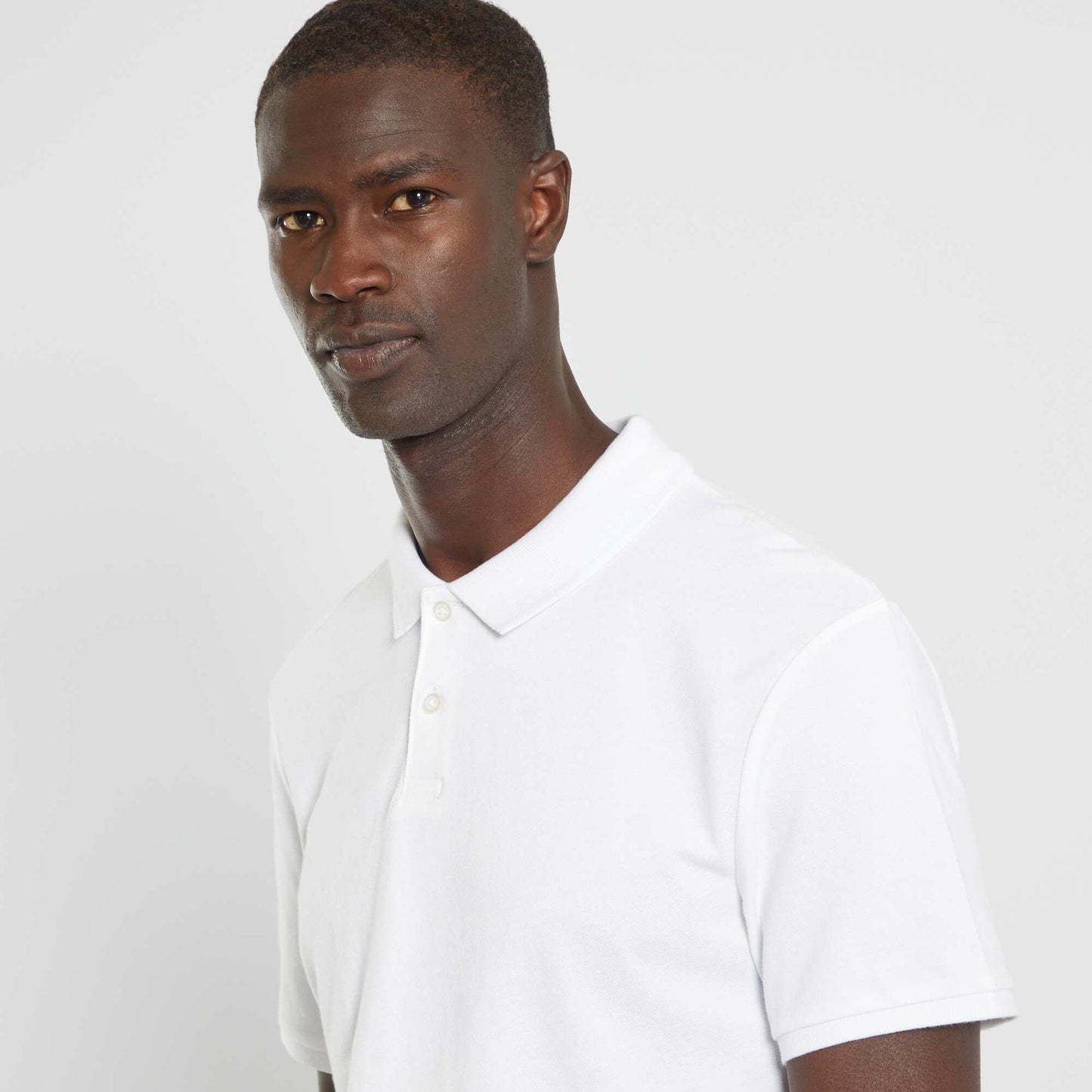 Cotton piqué polo shirt white