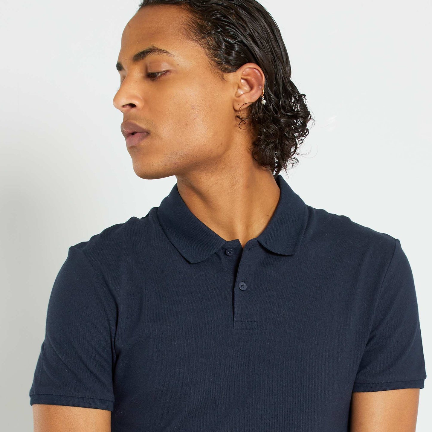 Cotton piqué polo shirt Blue navy