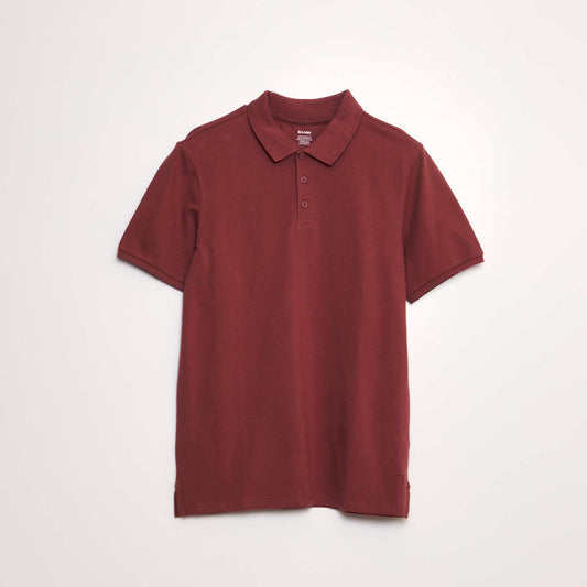 Cotton piqué polo shirt RED