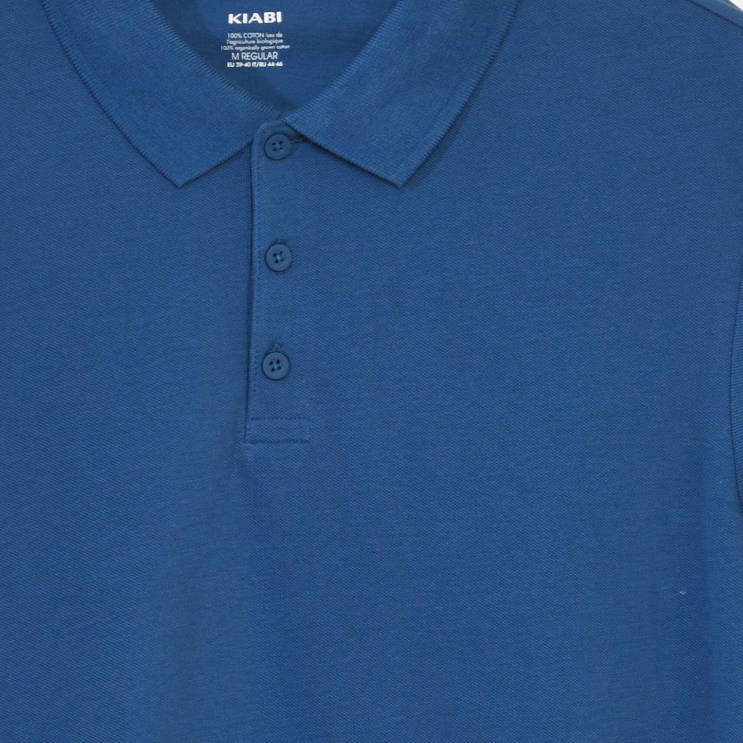 Cotton piqué polo shirt BLUE