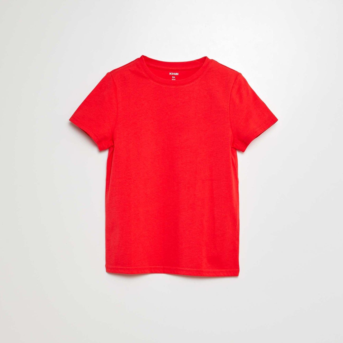 Basic plain jersey T-shirt RED