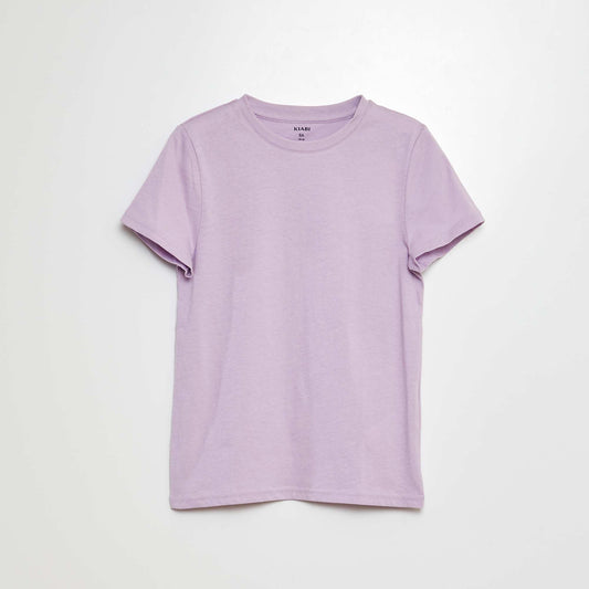 Basic plain jersey T-shirt PURPLE