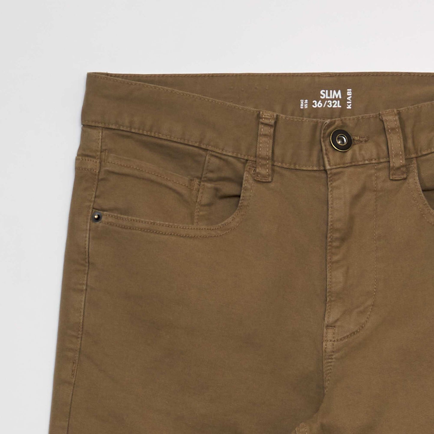 Slim-fit 5-pocket jeans - L32 brown