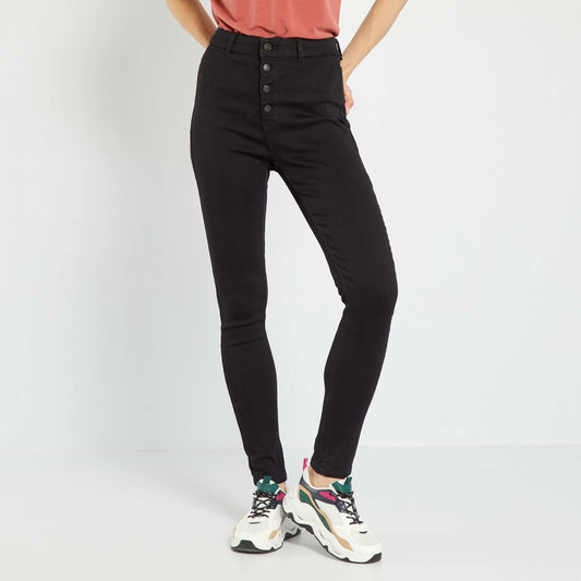 Sculpting-effect skinny jeans BLACK