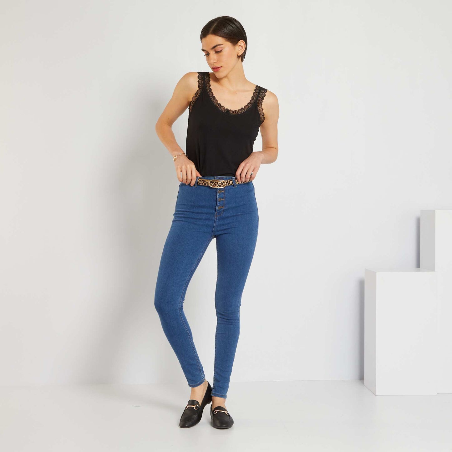 Sculpting-effect skinny jeans BLUE