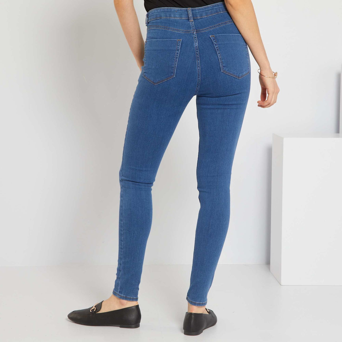 Sculpting-effect skinny jeans BLUE