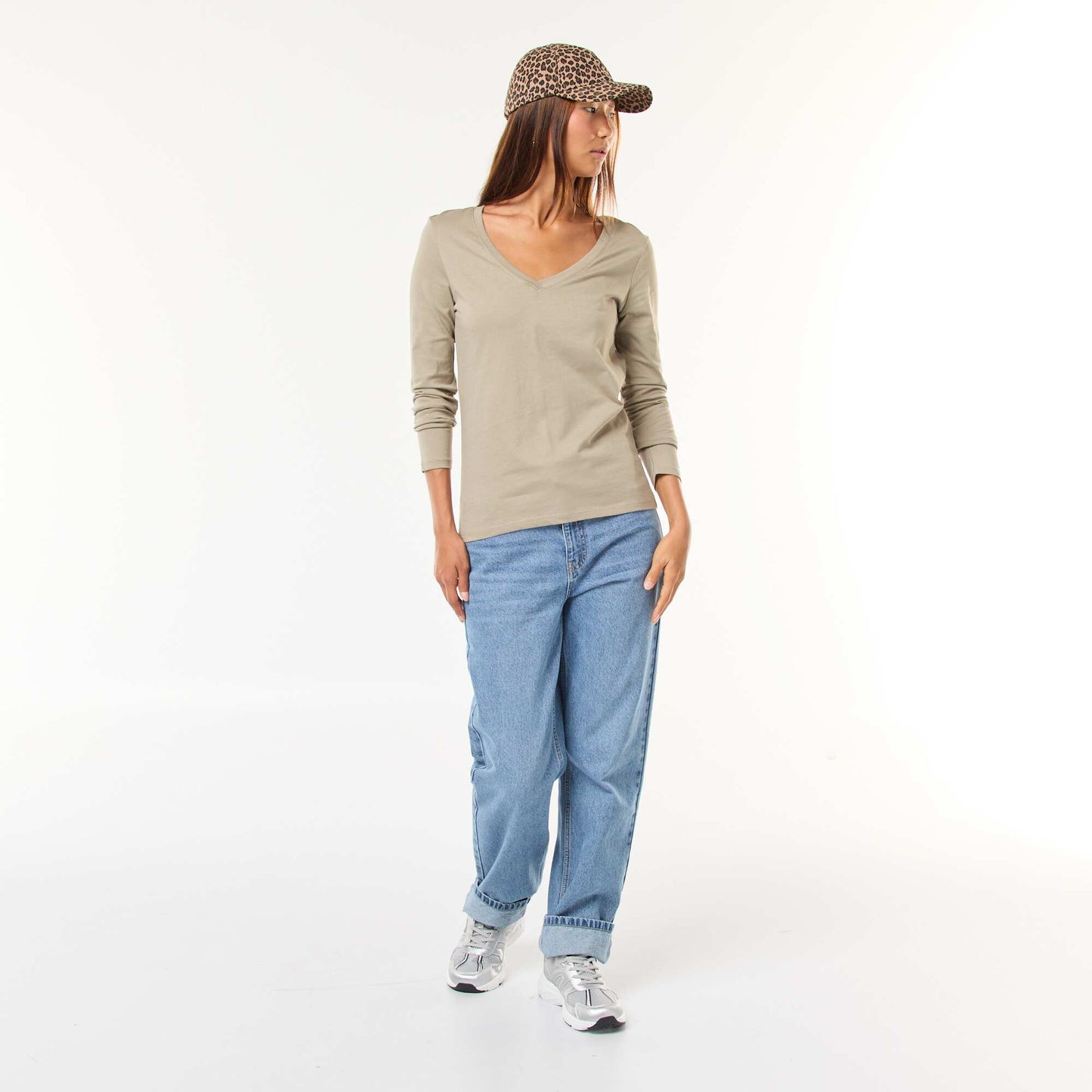 V-neck T-shirt GREEN
