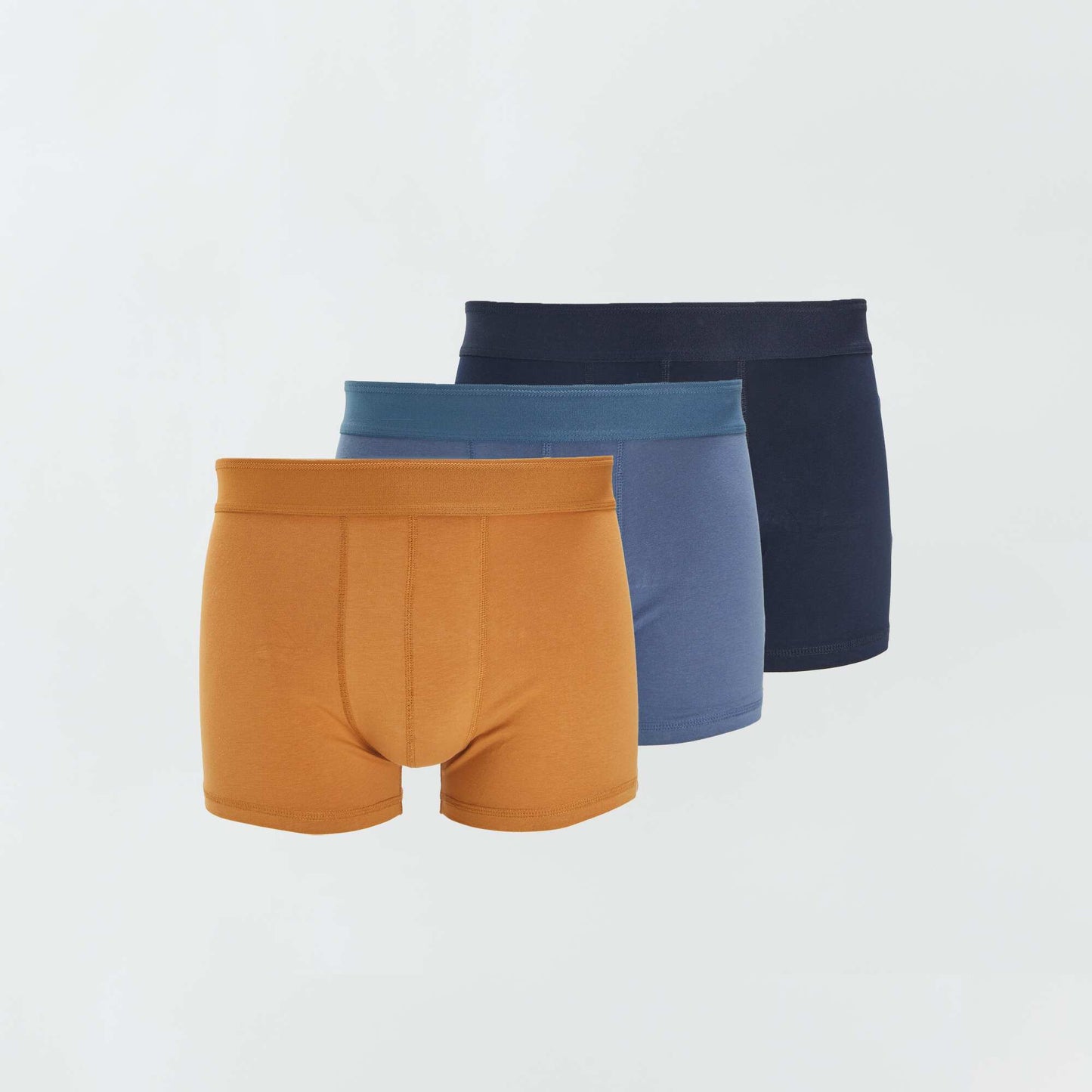 Pack of 3 plain boxers NAVYOCHRE