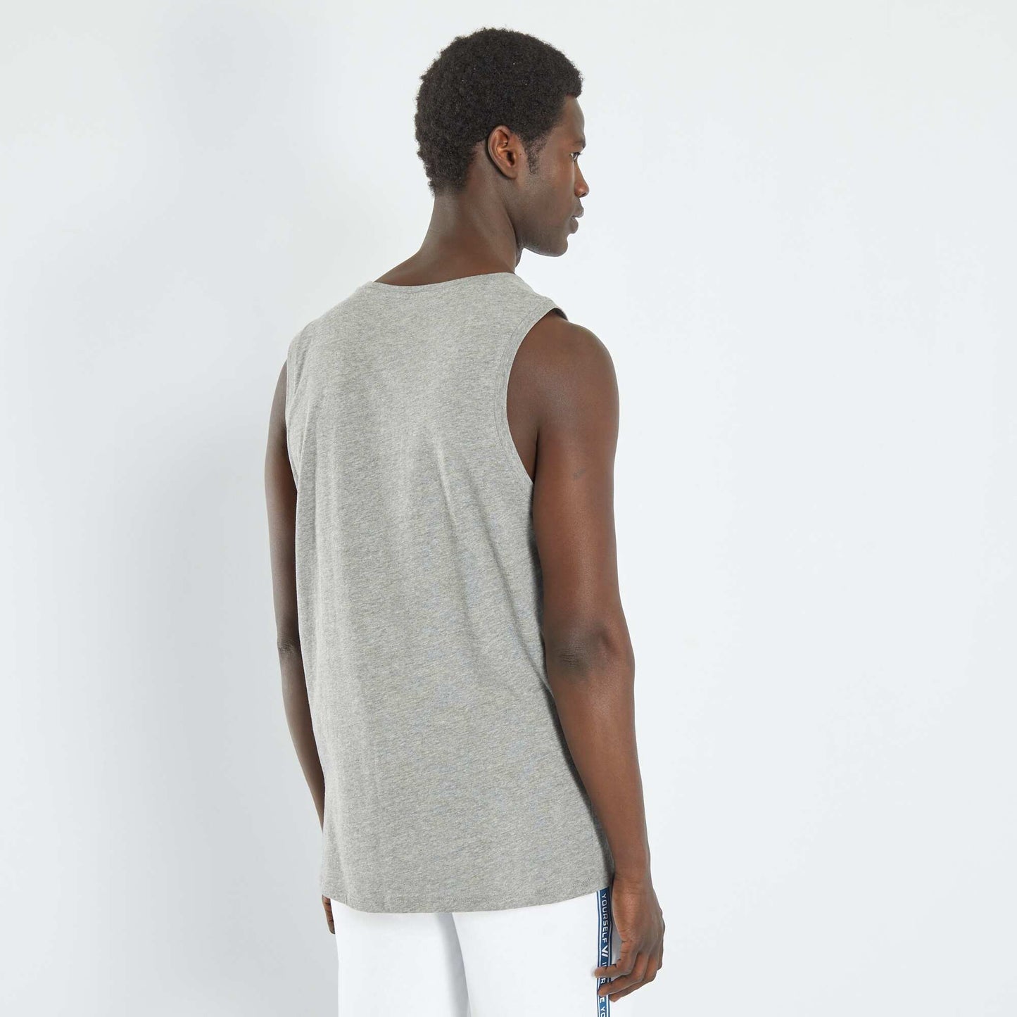 Plain sleeveless pyjama top GREY