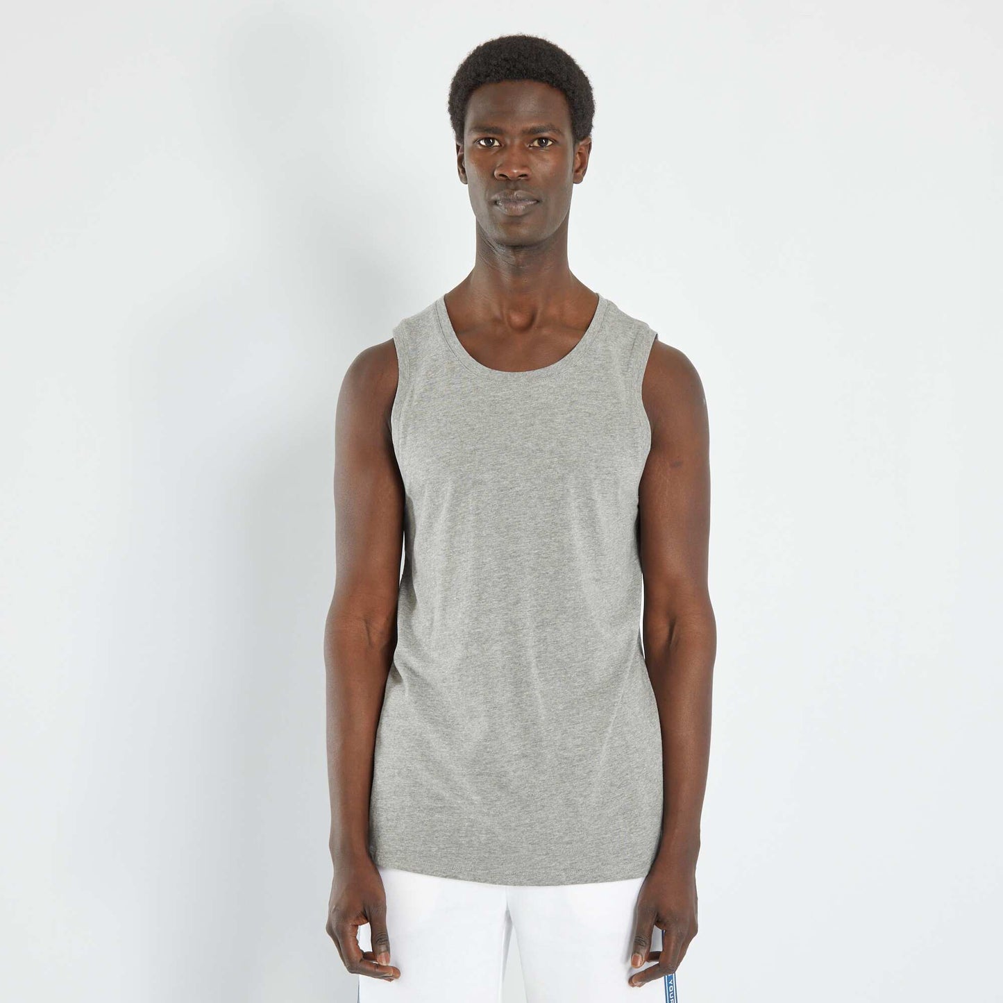 Plain sleeveless pyjama top GREY