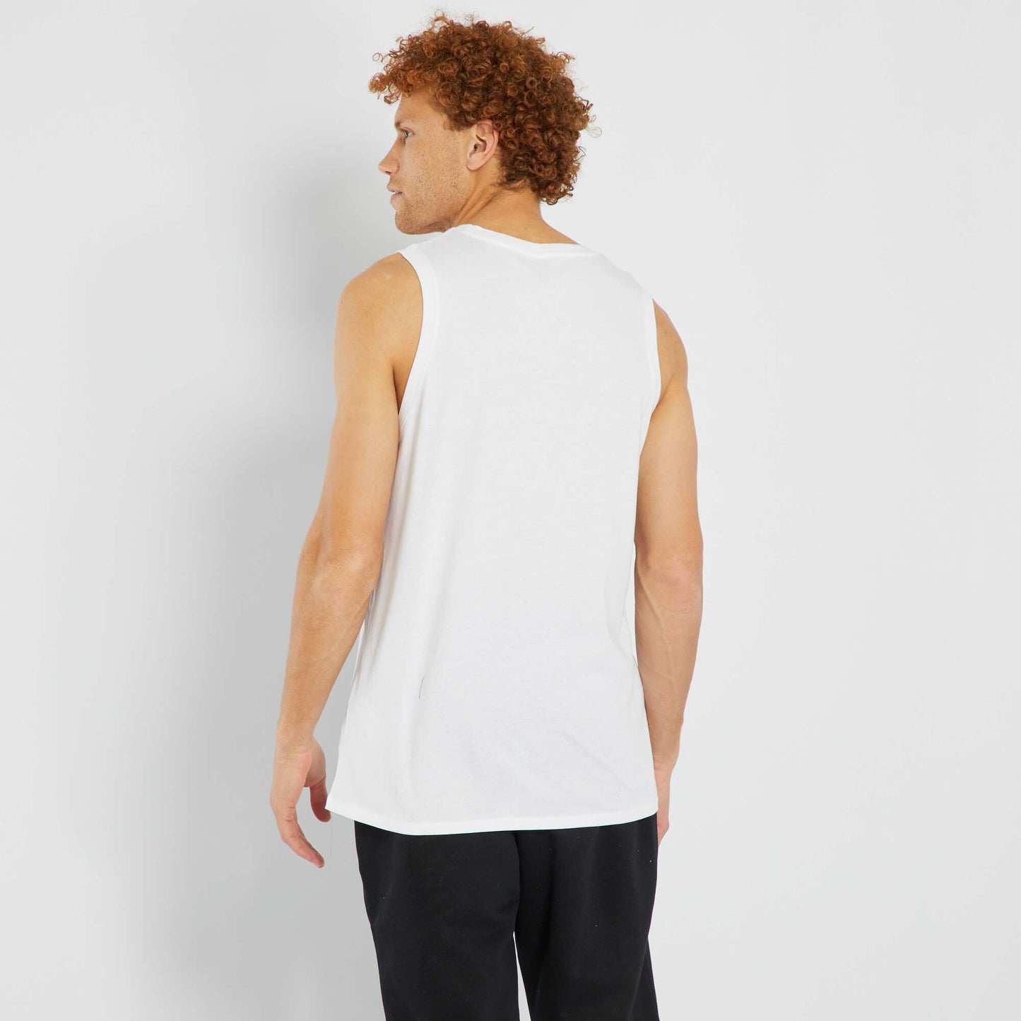 Plain sleeveless pyjama top White