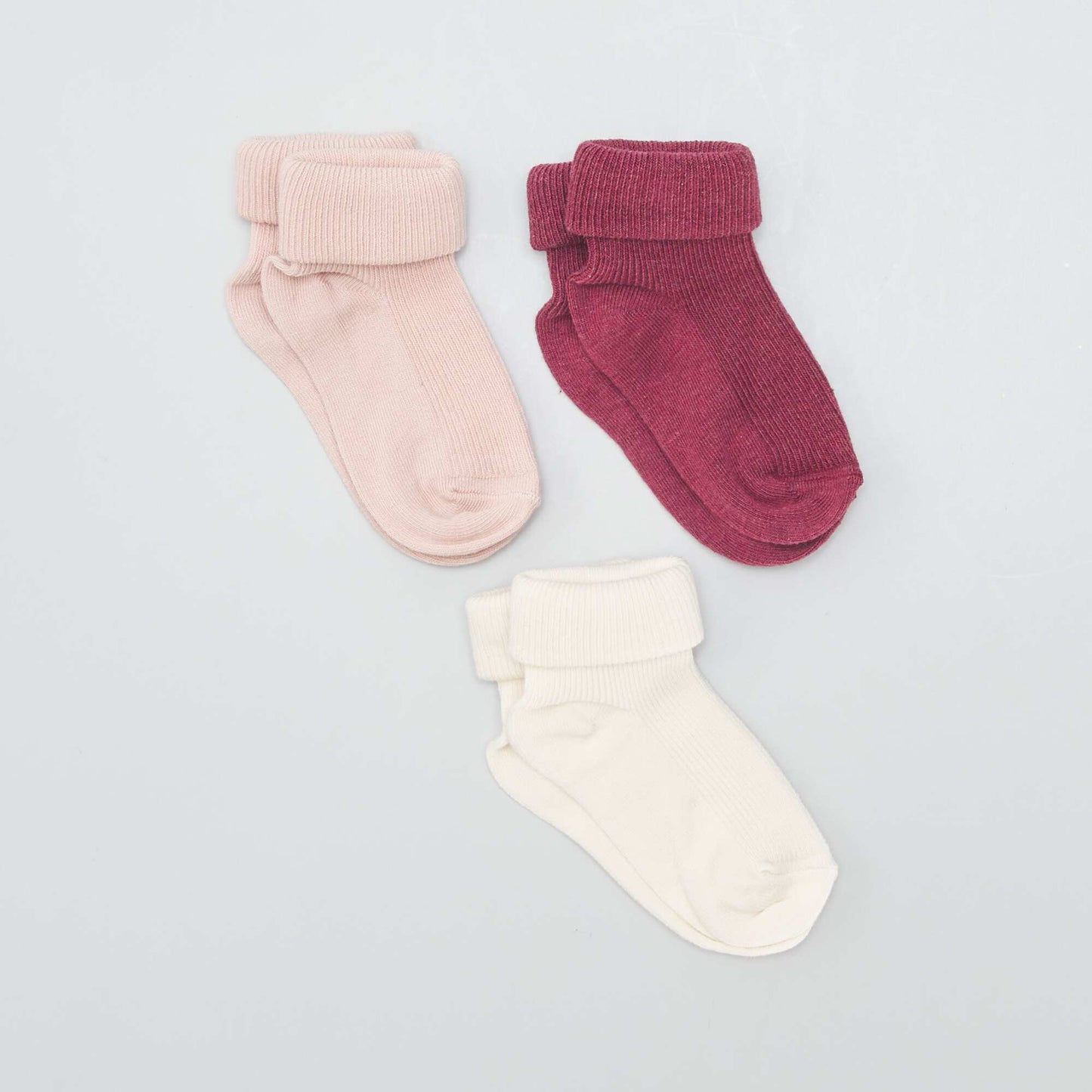 Pack of 3 pairs of organic cotton socks NEWPINK