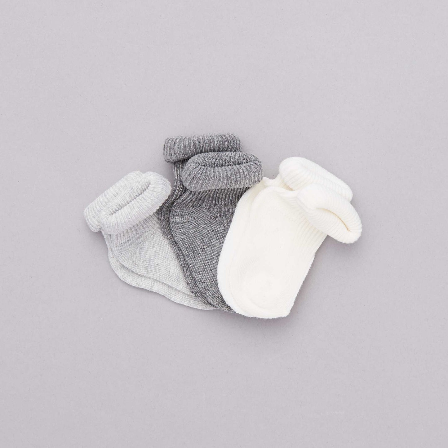 Pack of 3 pairs of organic cotton socks WHITE