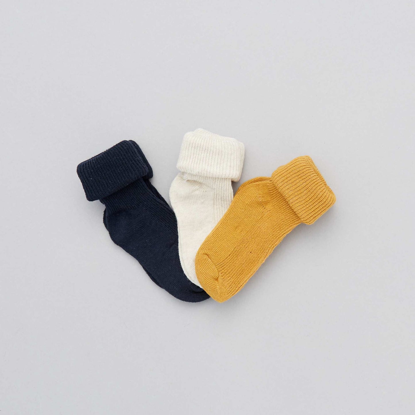 Pack of 3 pairs of organic cotton socks YELLOW