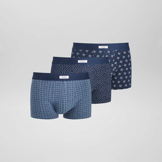 Pack of 3 pairs of stretch boxer shorts BLUE