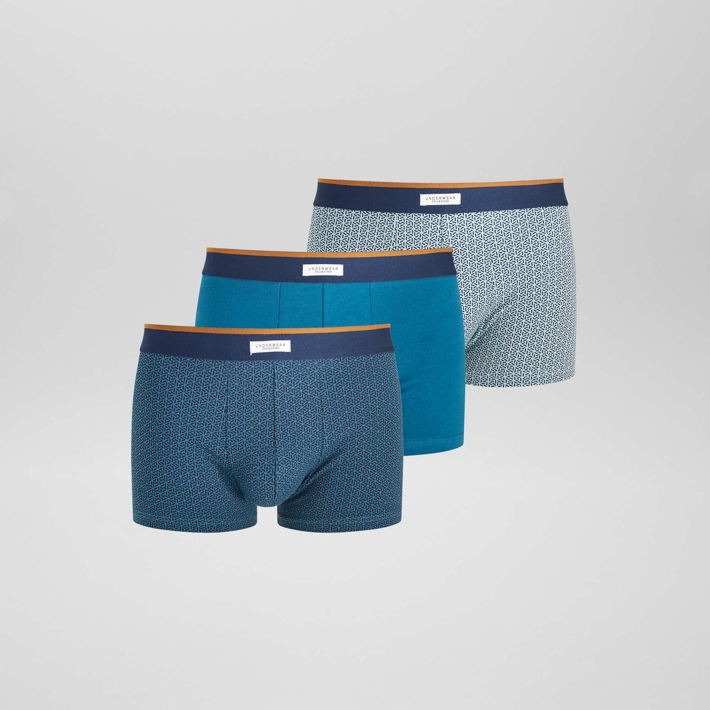 Pack of 3 pairs of stretch boxer shorts BLUE