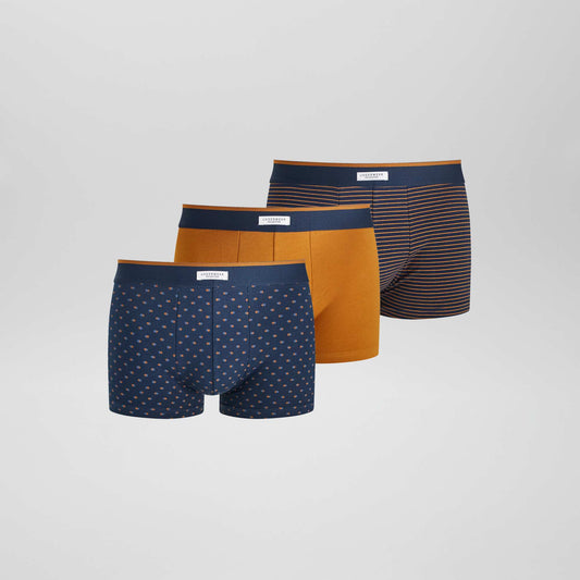 Pack of 3 pairs of stretch boxer shorts BLUE