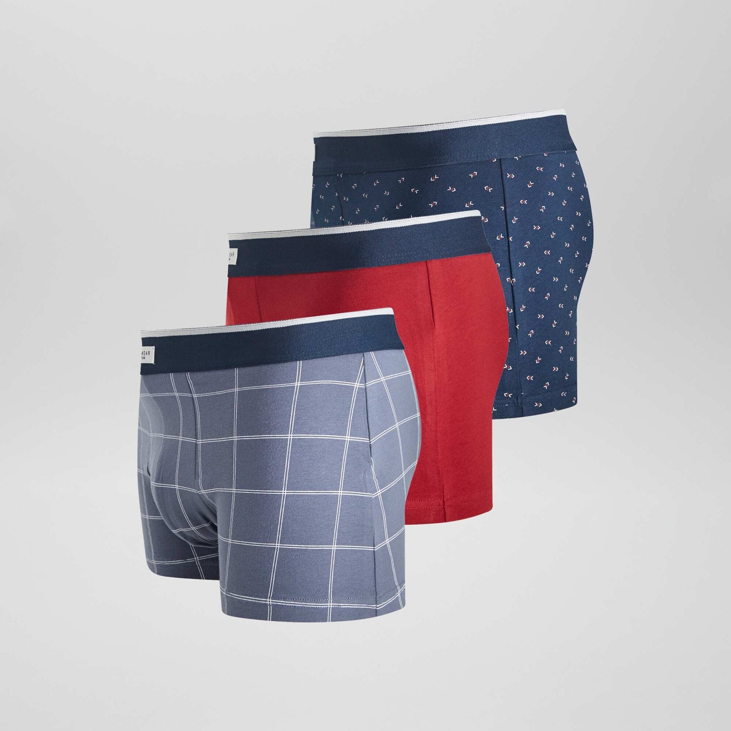 Pack of 3 pairs of stretch boxer shorts BLUE