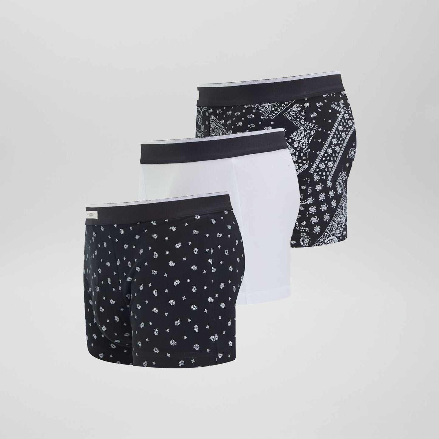 Pack of 3 pairs of stretch boxer shorts BLACK_W