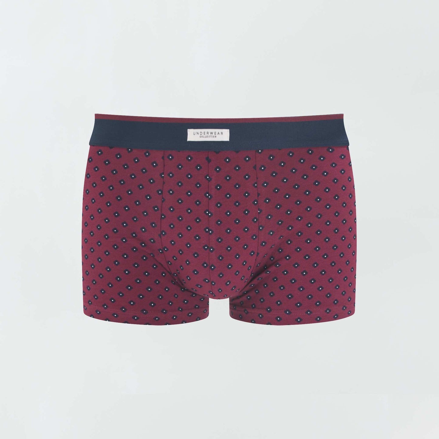 Pack of 3 pairs of stretch boxer shorts BURGUNDY