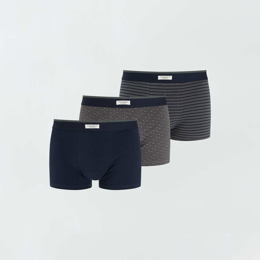 Pack of 3 pairs of stretch boxer shorts GREEN