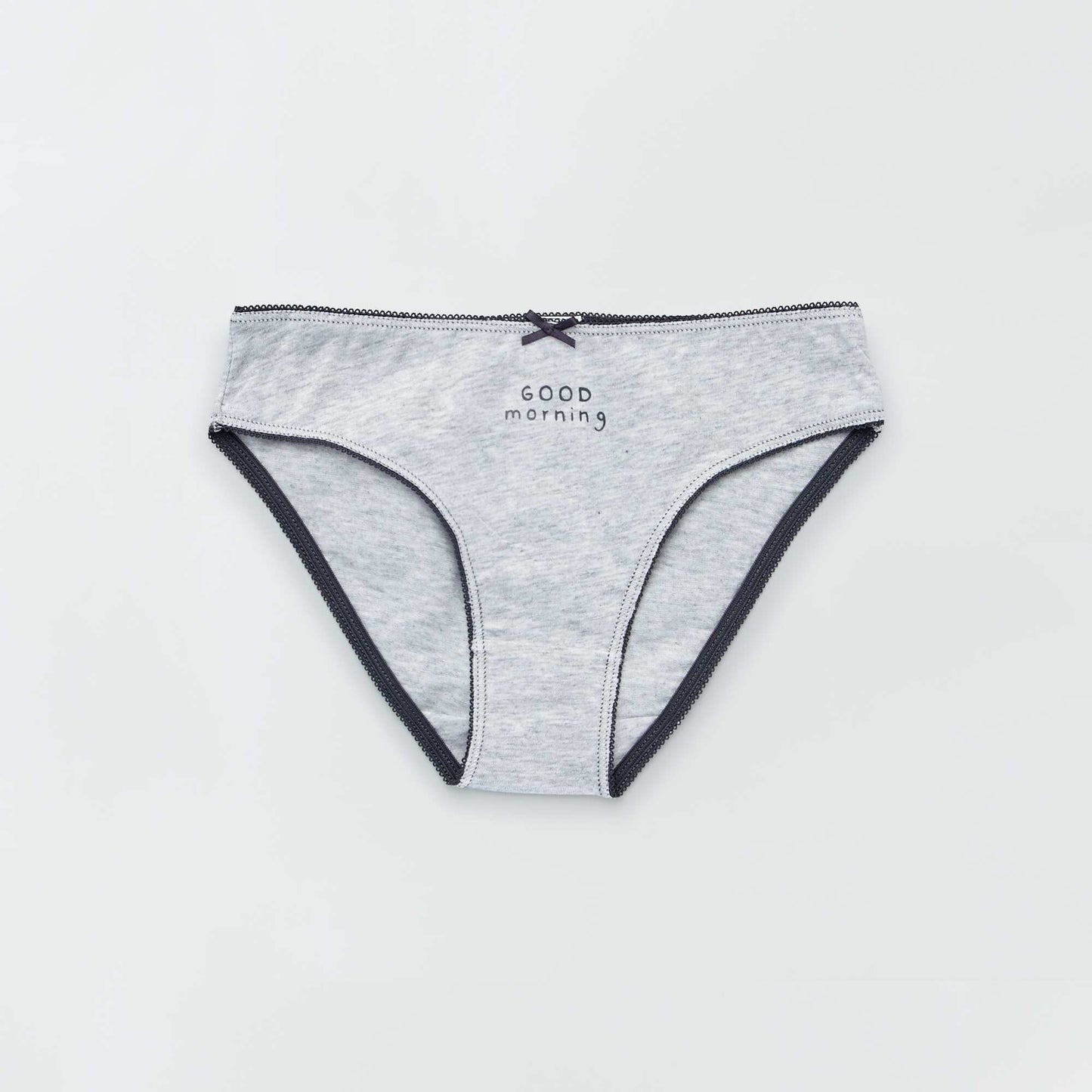 Jersey briefs with pretty bow - Pack of 4 GREY