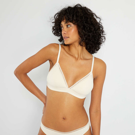 Triangle bra with removable pads BEIGE