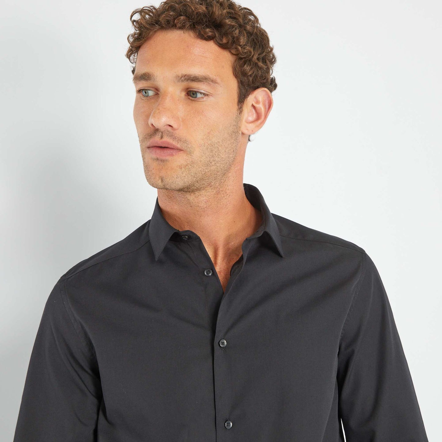 Straight-cut shirt Black